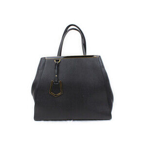 FENDI Toujours Black Calfskin Leather Suede